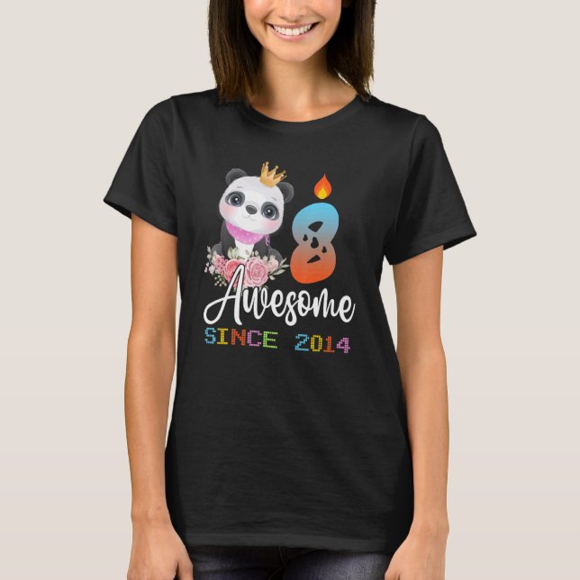 Camiseta 8 años de edad Panda Fiesta Niños Chicas (Anverso)