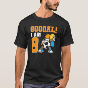 Camiseta 8 años de fiesta de cumpleaños temática del fútbol