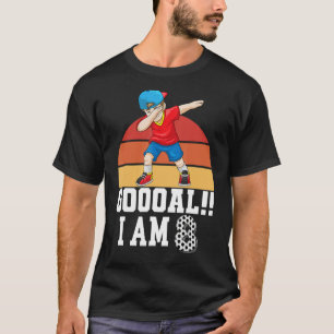 Camiseta 8 años de fiesta de cumpleaños temática del fútbol