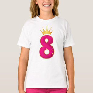 Camiseta 8 años, diseño de fiesta de cumpleaños para chi