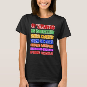 Camiseta 8 años Feliz 8 cumpleaños, cuenta regresiva