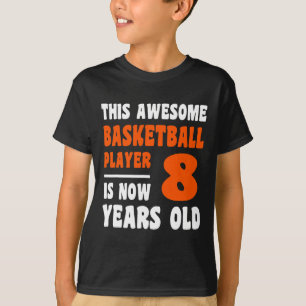 Camiseta 8 años Feliz octavo cumpleaños básquetbol