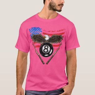 Camiseta 8 Ball Billiard Bandera Americana Jugador Eagle Bi