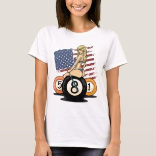 Camiseta 8 Ball Billiard Pool Player Ocho Ball Billits