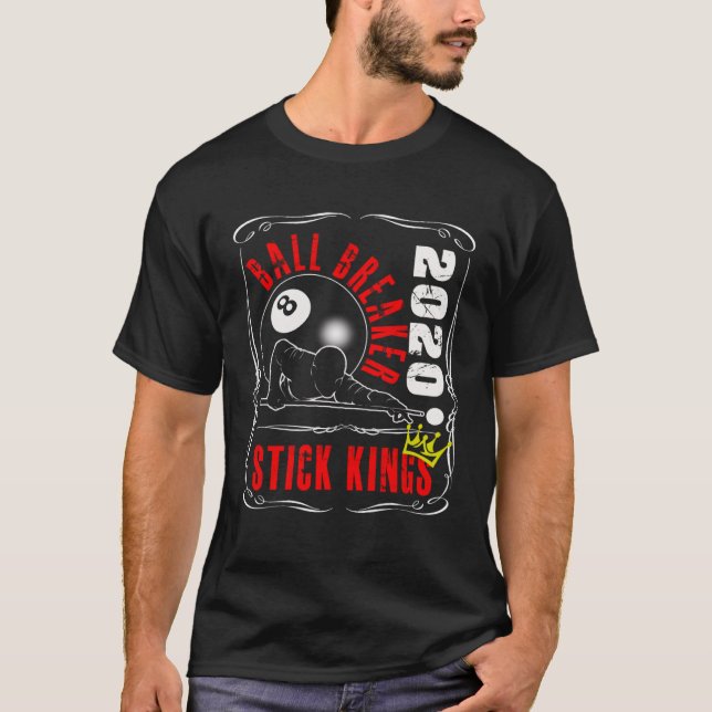 Camiseta 8 Ball Pool Billiards  Stick King Player Tea (Anverso)