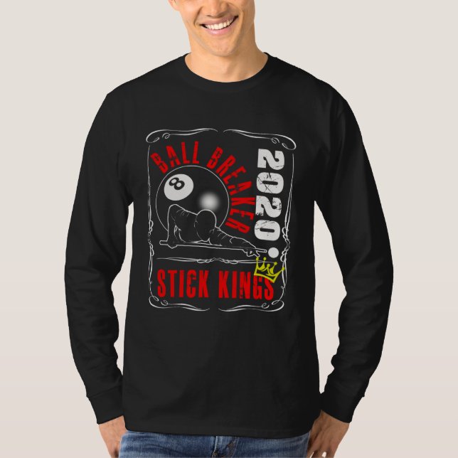 Camiseta 8 Ball Pool Billiards  Stick King Player Tea (Anverso)