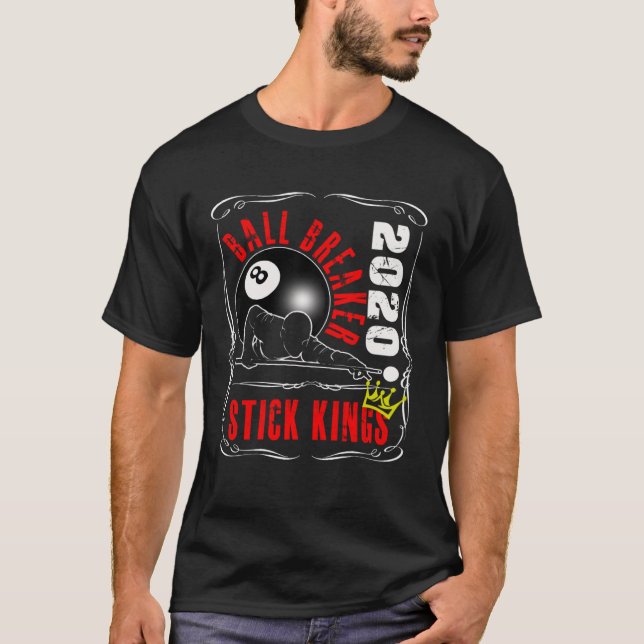 Camiseta 8 Ball Pool Billiards  Stick King Player Tea   1 (Anverso)