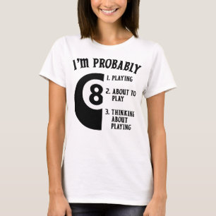 Camiseta 8-Ball Pool Player Billiards Novedad Regalo
