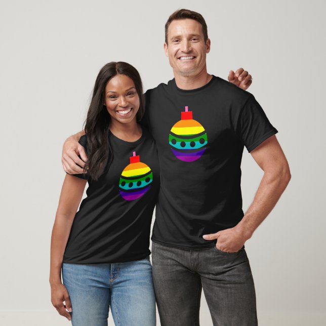 Camiseta 8 bandas Bandera del Orgullo LGBT: Navidades del A (Unisexo)