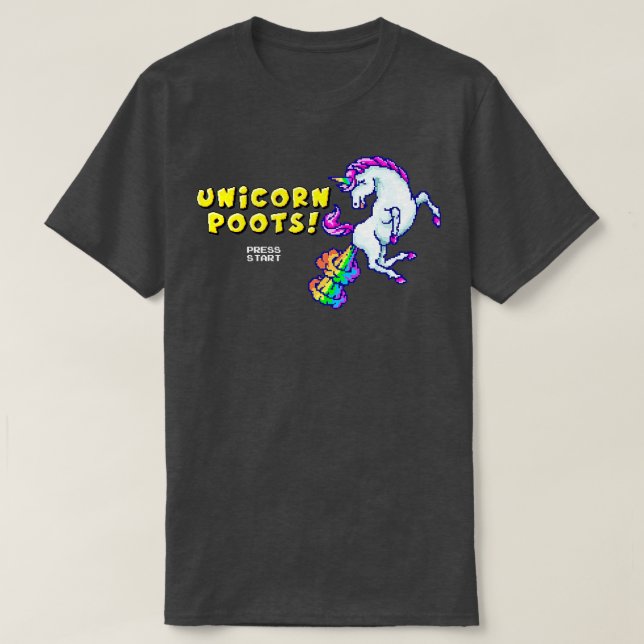 Camiseta 8 bits de unicornio (Diseño del anverso)