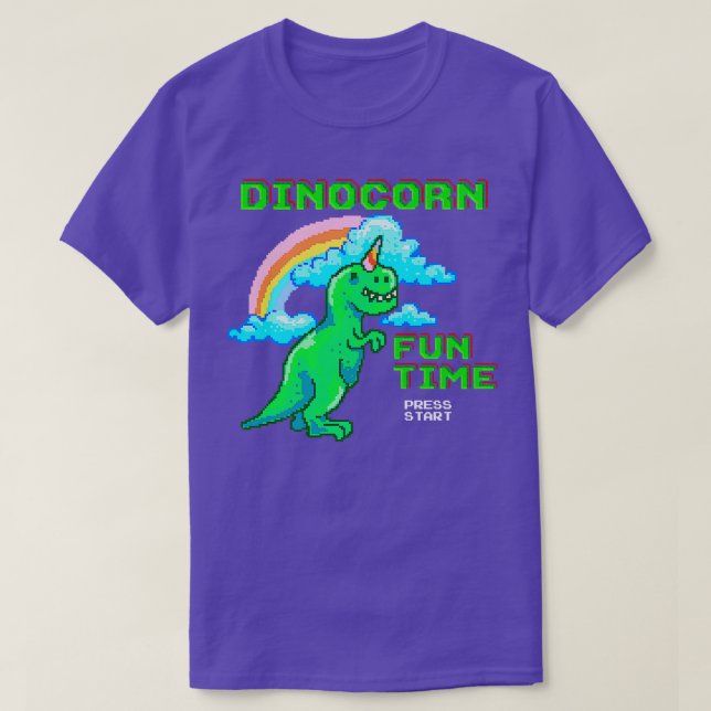 Camiseta 8 Bits Dinocorn Fun Time (Diseño del anverso)