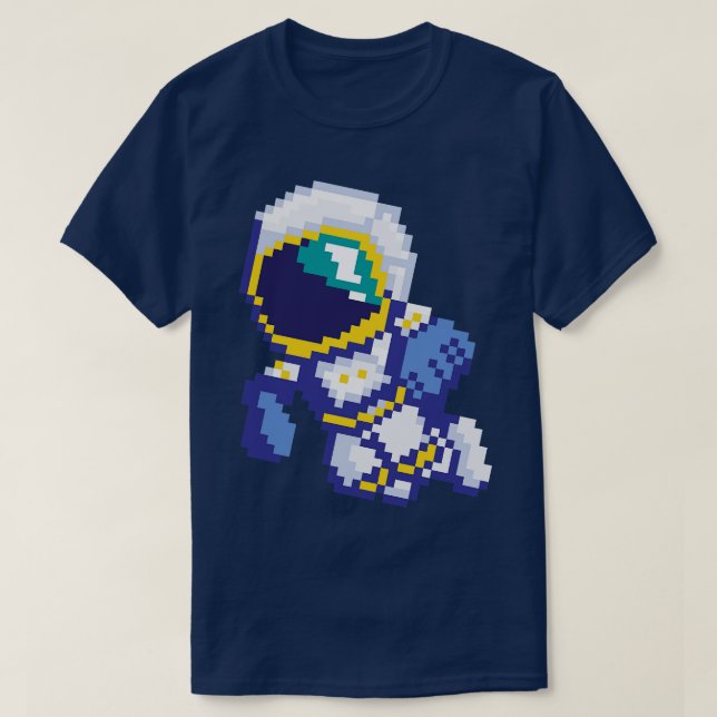 Camiseta 8 bits Pixel Astronauta Espacio Galaxia Ciencia Re (Diseño del anverso)