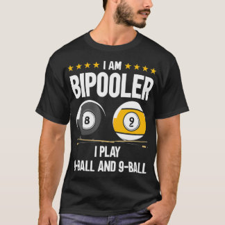 Camiseta 8 bolas y 9 bolas Humor divertido Billar