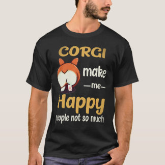 Camiseta 8 Corgi Me Hacen Feliz a la Gente No Tanto Corgi