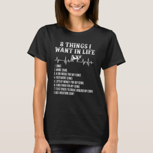 Camiseta 8 cosas que quiero en la vida Latido de corazón d