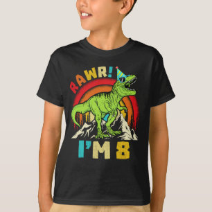 Camiseta 8 cumpleaños Dinosaur T Rex Rawr Tengo 8 años para