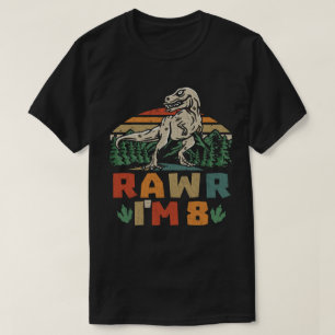 Camiseta 8 cumpleaños Dinosaur T Rex Rawr Tengo 8 años para