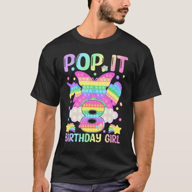Camiseta 8 Cumpleaños Fidget Toy Pop It Birthday Chica 8 Sí (Anverso)