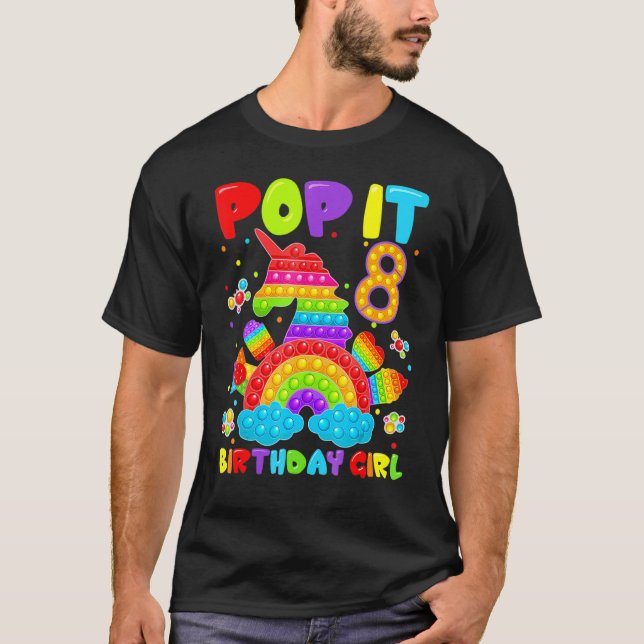 Camiseta 8 Cumpleaños Fidget Toy Pop It Birthday Chica 8 Sí (Anverso)