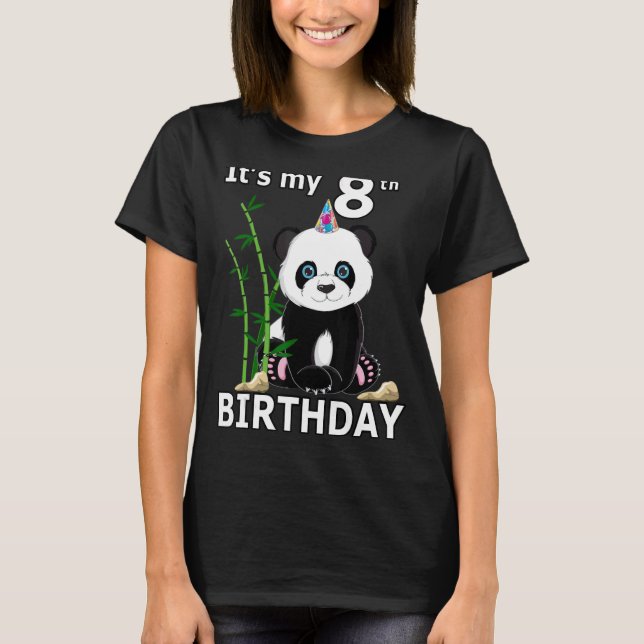 Camiseta 8 Cumpleaños Fiesta de 8 años Animal Panda 4 (Anverso)