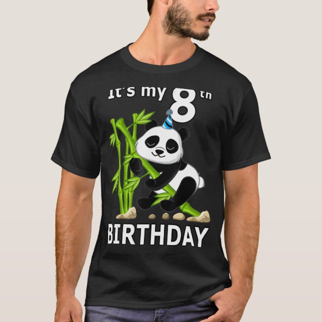 Camiseta 8 Cumpleaños Fiesta de 8 años Animal Panda 7 (Anverso)