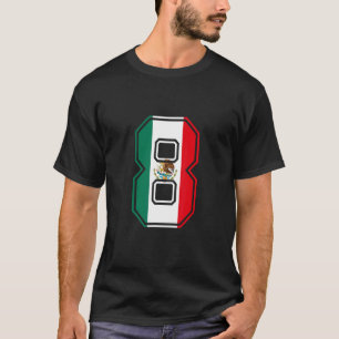 Camiseta 8 Cumpleaños Mexicano 8 Años Número 8 México F