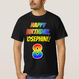 Camiseta 8 cumpleaños — Negrita, Diversión, Arcoiris 8,