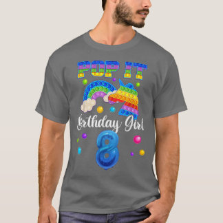 Camiseta 8 cumpleaños unicornio para Chicas, 8 cumpleaños