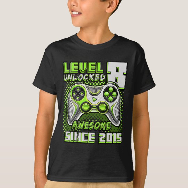 Camiseta 8 Desbloqueados Impresionante videojuego 2015 Octa (Anverso)