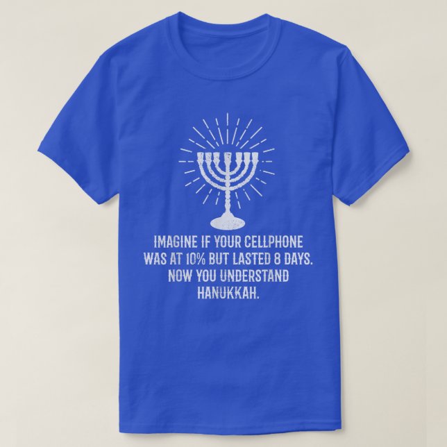 Camiseta 8 Días De Batería Hanukkah Phone Hannukah  (Diseño del anverso)