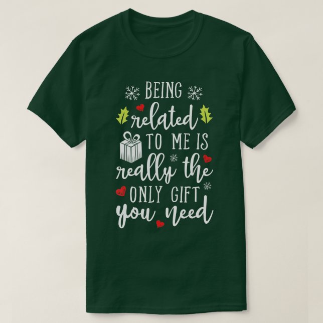 Camiseta 8 Estar Relacionado A Mí Navidades Graciosos (Diseño del anverso)