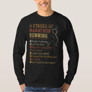 Camiseta 8 Etapas De La Maratón Corriendo A Través De Ru