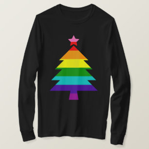Camiseta 8 franjas Bandera del Orgullo LGBT Árbol de Navida