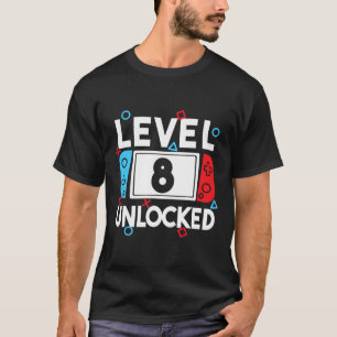 Camiseta 8 Jugador desbloqueado 8º cumpleaños Videojuegos N