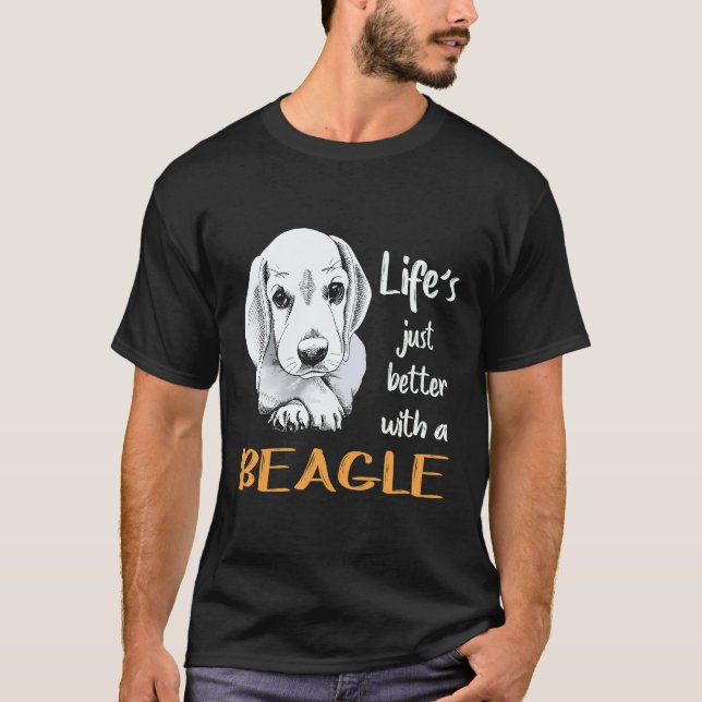 Camiseta 8 La vida es mejor con un Beagle (Anverso)