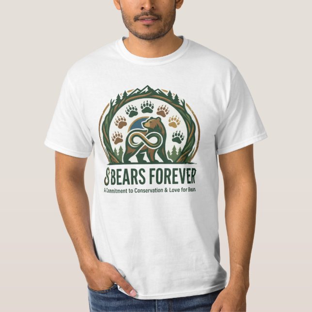 Camiseta 8 Osos Siempre tonos terrosos. (Anverso)