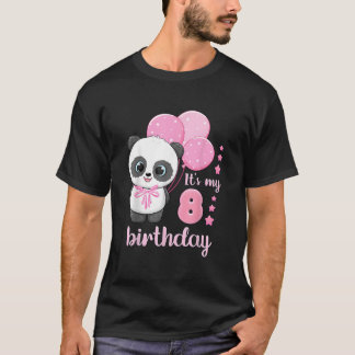 Camiseta 8 Panda K Balloons It'S My 8Th