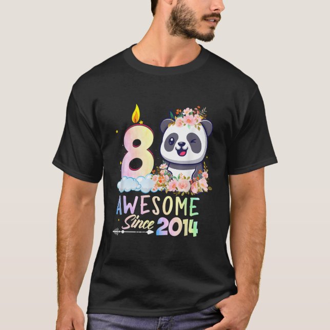 Camiseta 8 Panda Unicornio asombroso desde 2014 (Anverso)