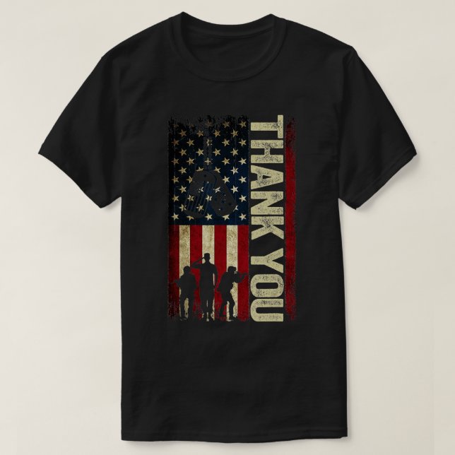 Camiseta 8 Patriotic American Flag Thank You Veterans Day U (Diseño del anverso)