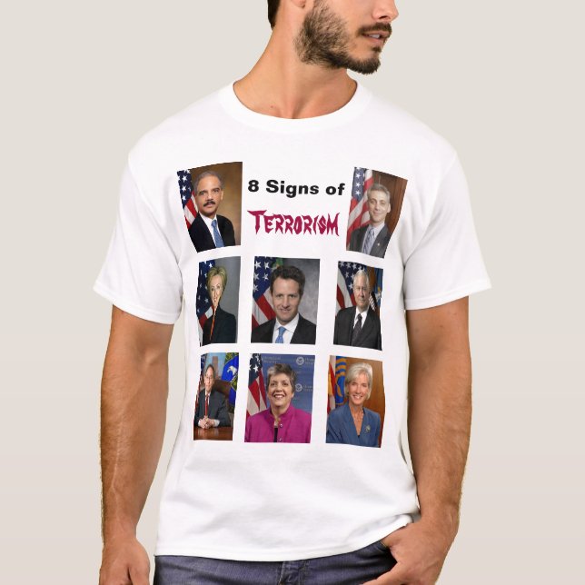 Camiseta 8 Rótulos de terrorismo (Anverso)