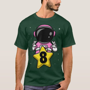 Camiseta 8 Year Old Birthday Girl Astronaut 8th Bday Party