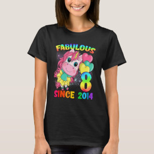Camiseta 8 Years Old 8th Birthday Unicorn Girl Fabulous Sin