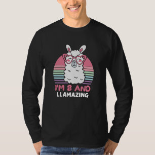 Camiseta 8 Years Old Bday Llamazing 8th Birthday Llama