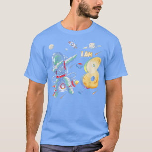 Camiseta 8 Years Old Birthday Boy Astronaut Space 8th Birth