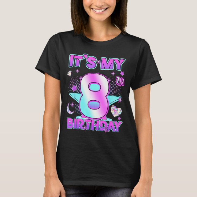 Camiseta 8 Years Old Birthday Kp Kids 8th Birthday Girls K- (Anverso)