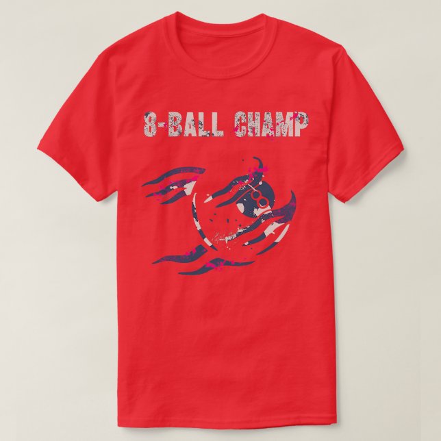 Camiseta 8Ball Champion Billiards Snooker Player (Diseño del anverso)