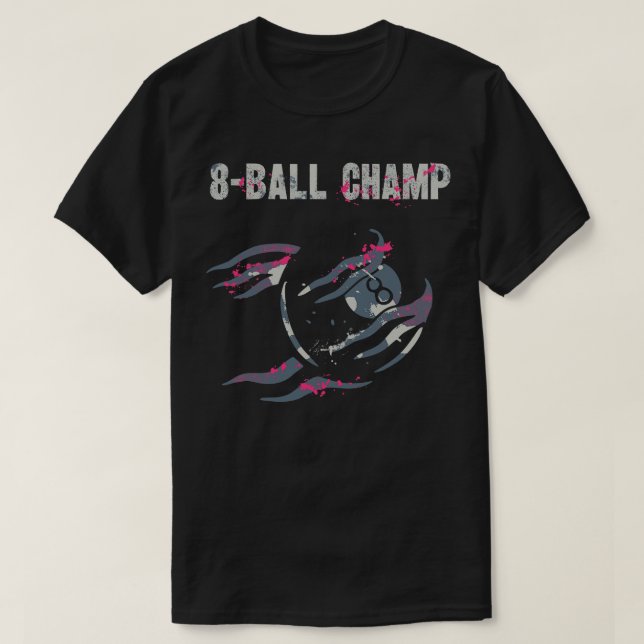 Camiseta 8Ball Champion Billiards Snooker Player (Diseño del anverso)