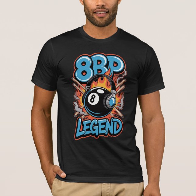 Camiseta 8BP Legend - Gráfico de Bola de Fuego Ocho (Anverso)