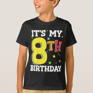 Camiseta 8th birthday 8 eight happy birthday boy or girls