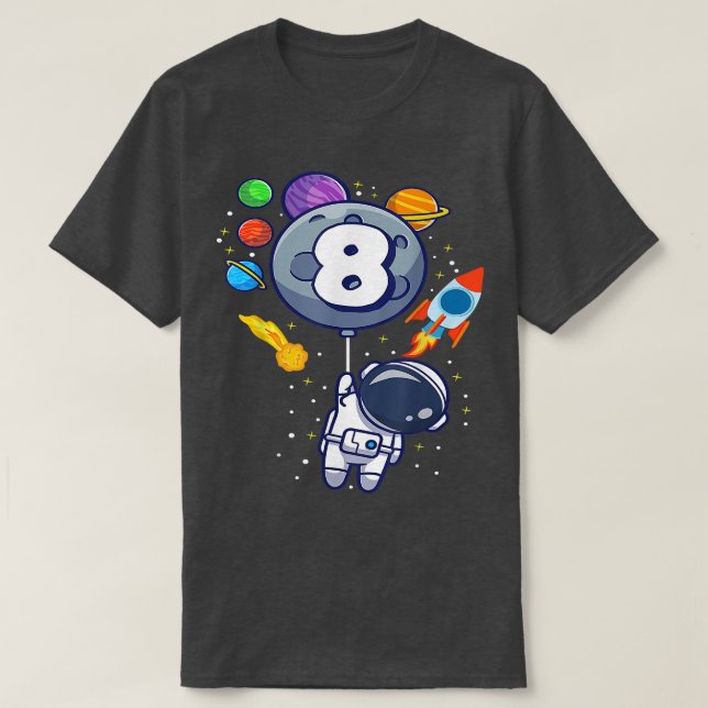 Camiseta 8th birthday astronaut 8th birthday 8 year old boy (Diseño del anverso)